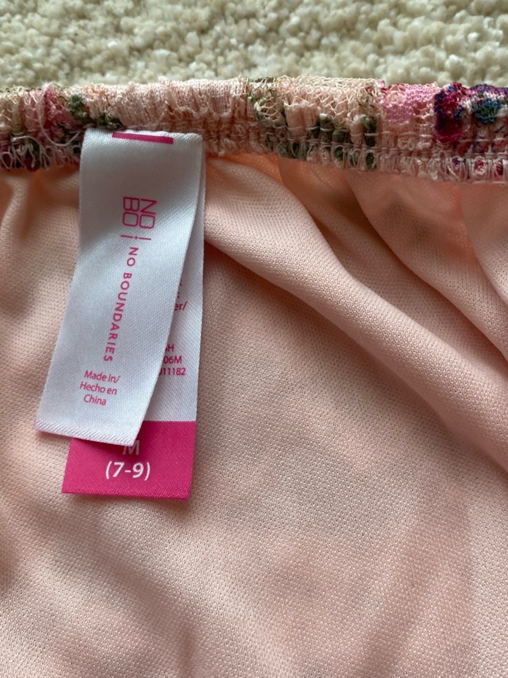 No Boundaries Blush Pink Floral Trim Dress - Picture 3 of 5
